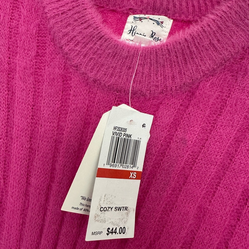 Hippie Rose Magenta Turtleneck Sweater - Picture 2 of 3